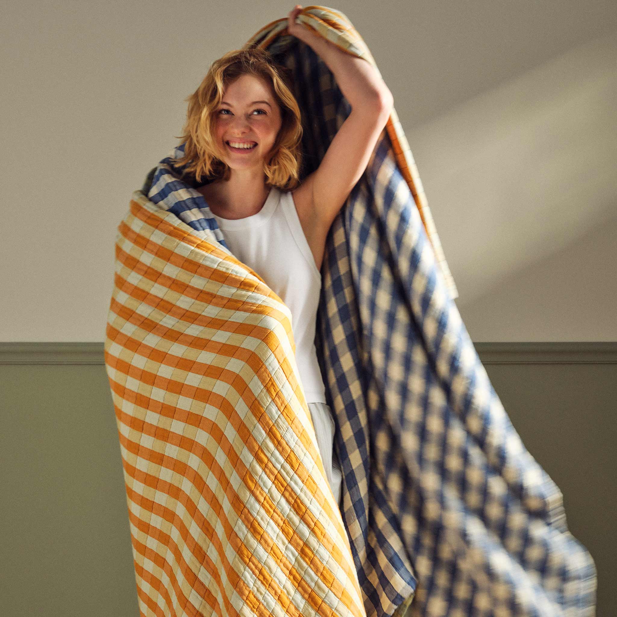 Breezeweave Cotton Gingham Bed Blanket - Image 12