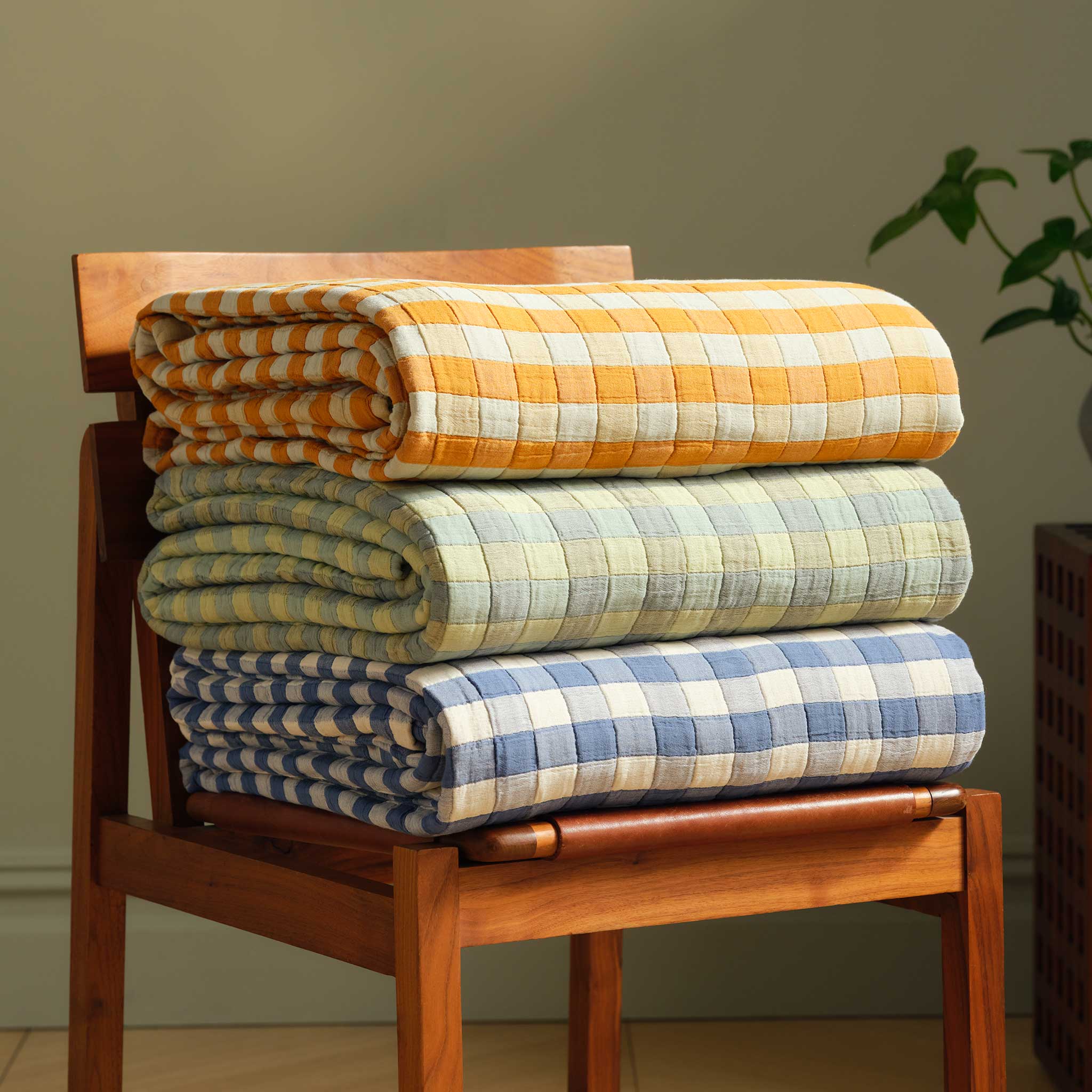 Breezeweave Cotton Gingham Bed Blanket - Image 4