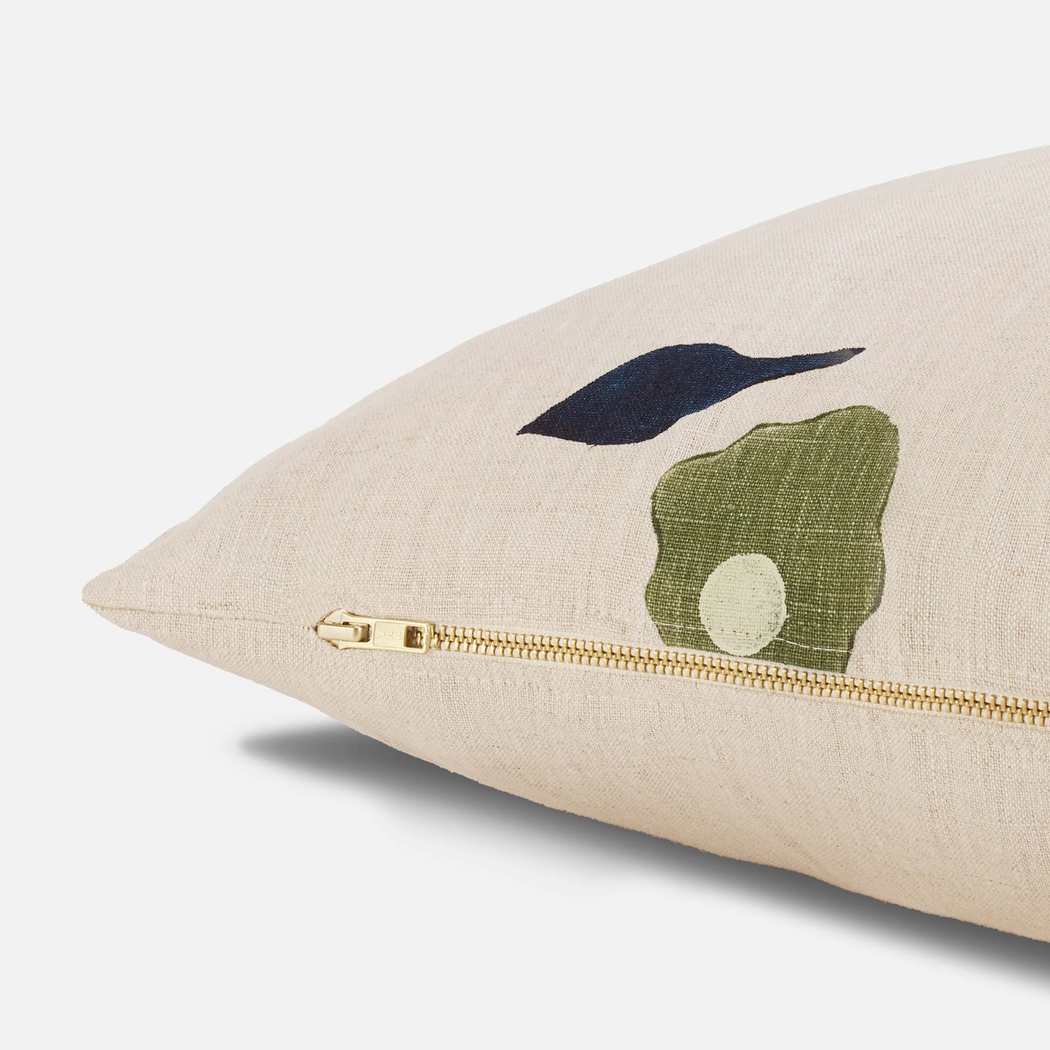 Caroline Z. Hurley Hand Block Print Lumbar Pillow Cover - Image 4