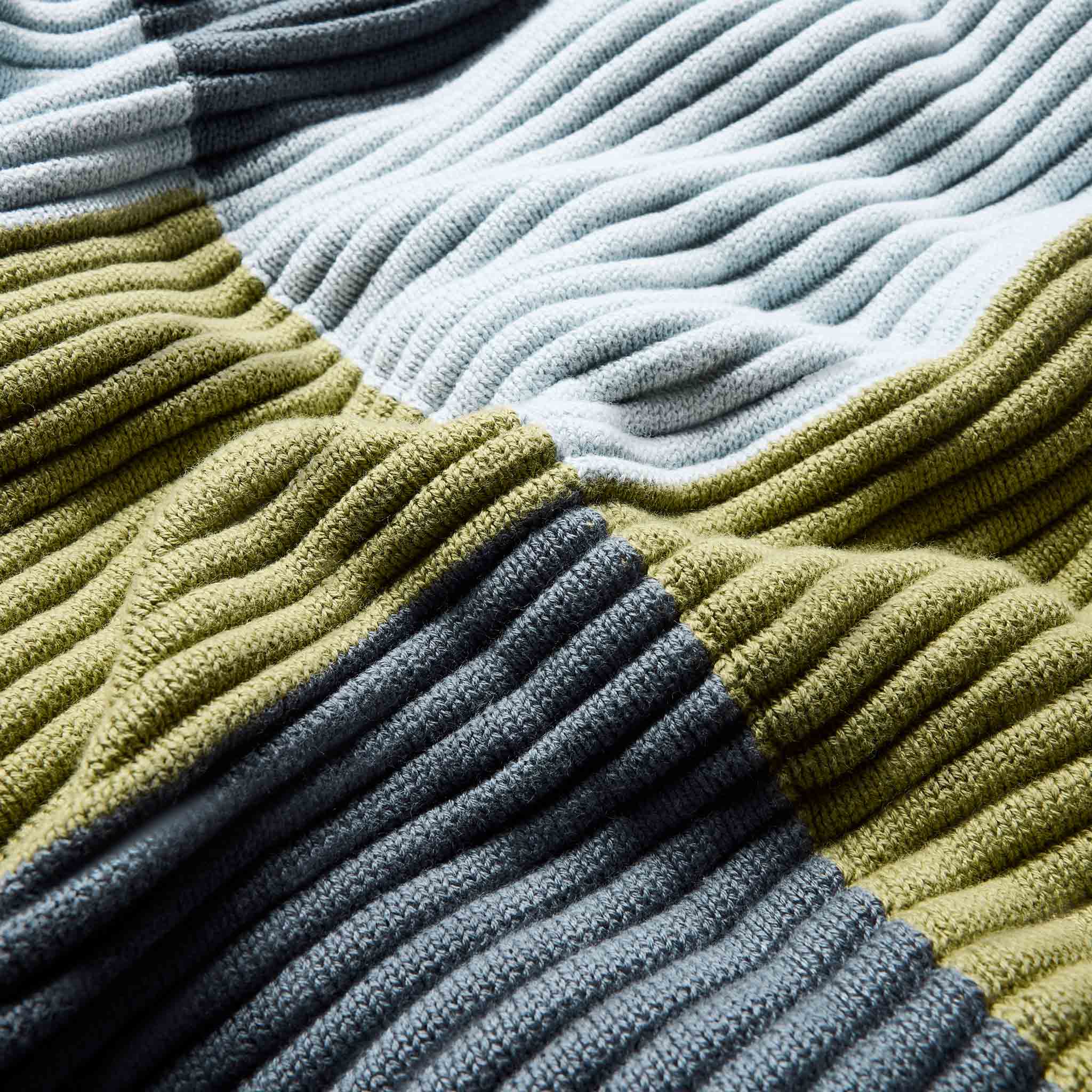 Colorblock Rib Knit Throw Blanket - Last Call - Image 2