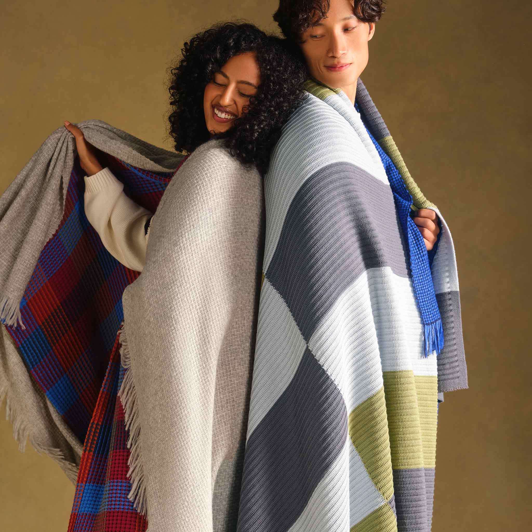 Colorblock Rib Knit Throw Blanket - Last Call - Image 5
