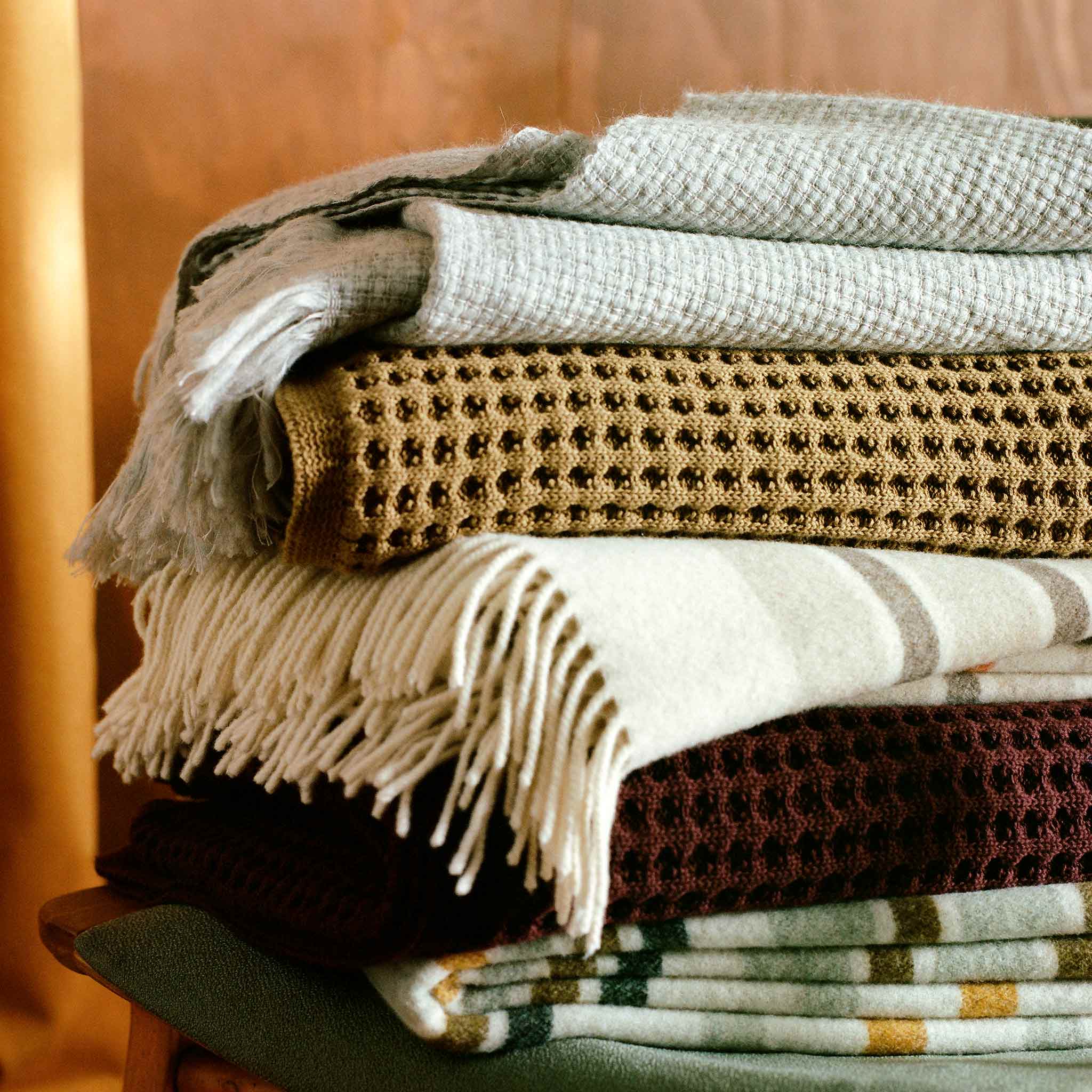 Striped Lambswool Throw Blanket - Image 17