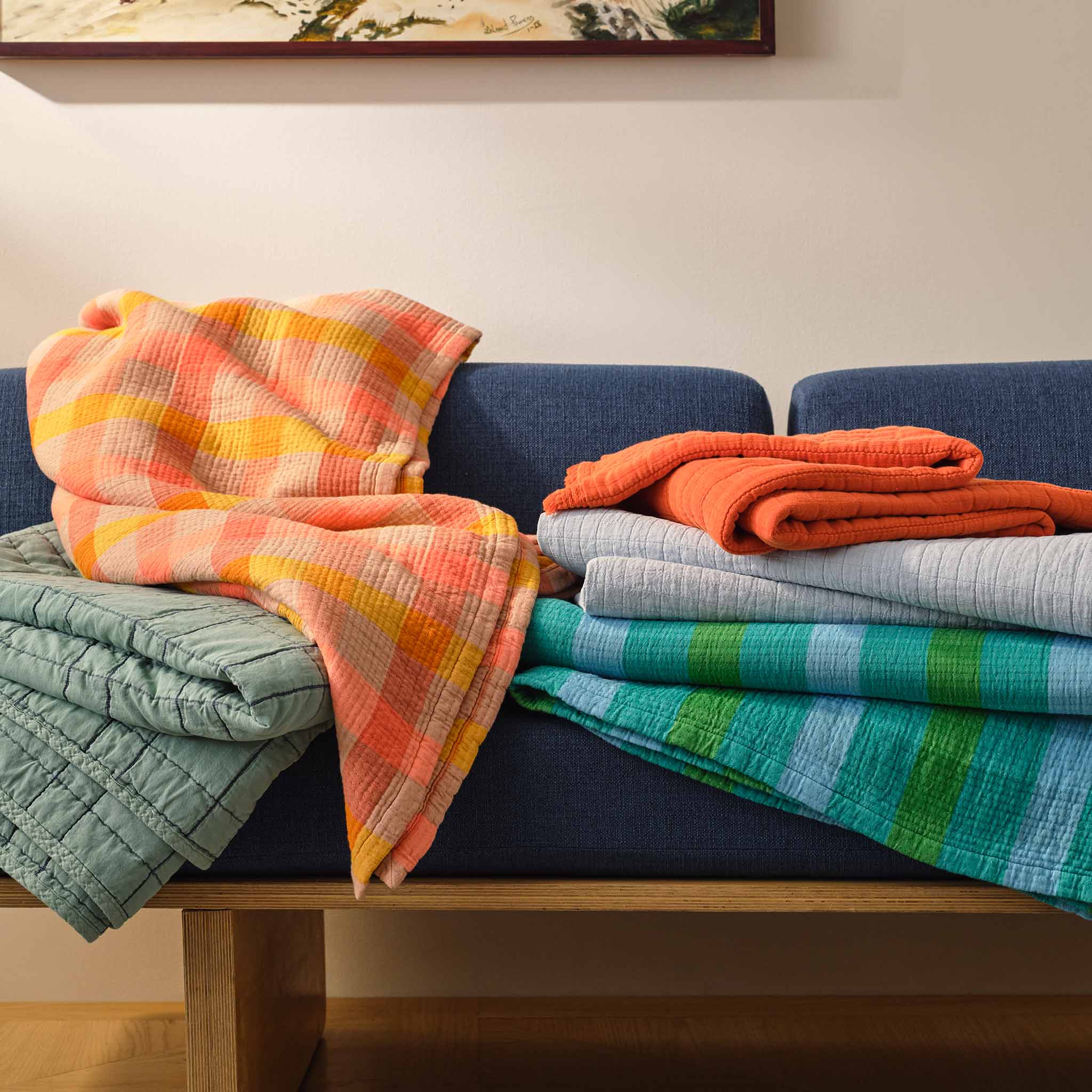 Sunwashed Check Bed Blanket - Image 6