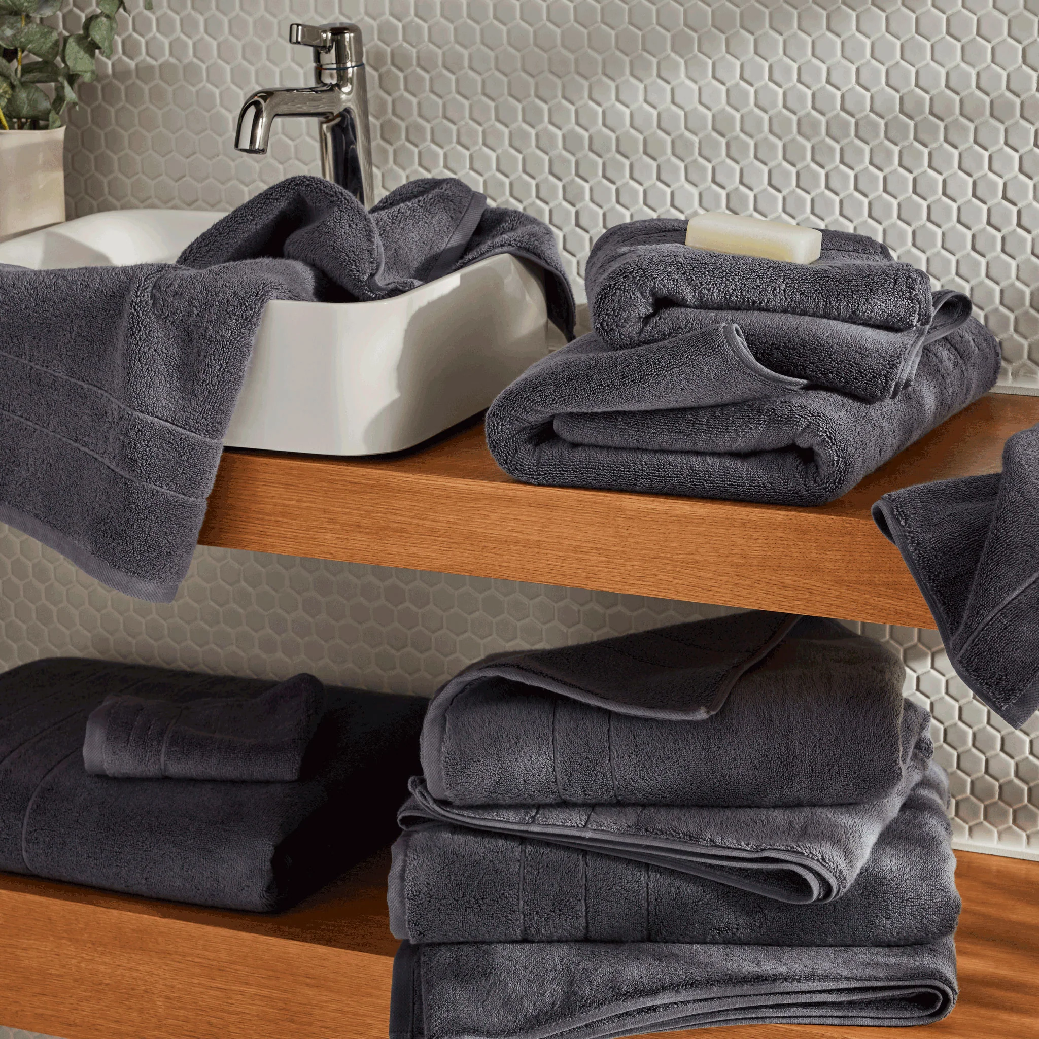 Super-Plush Turkish Cotton Hand Towels Set of 2 - Last Call - Image 10