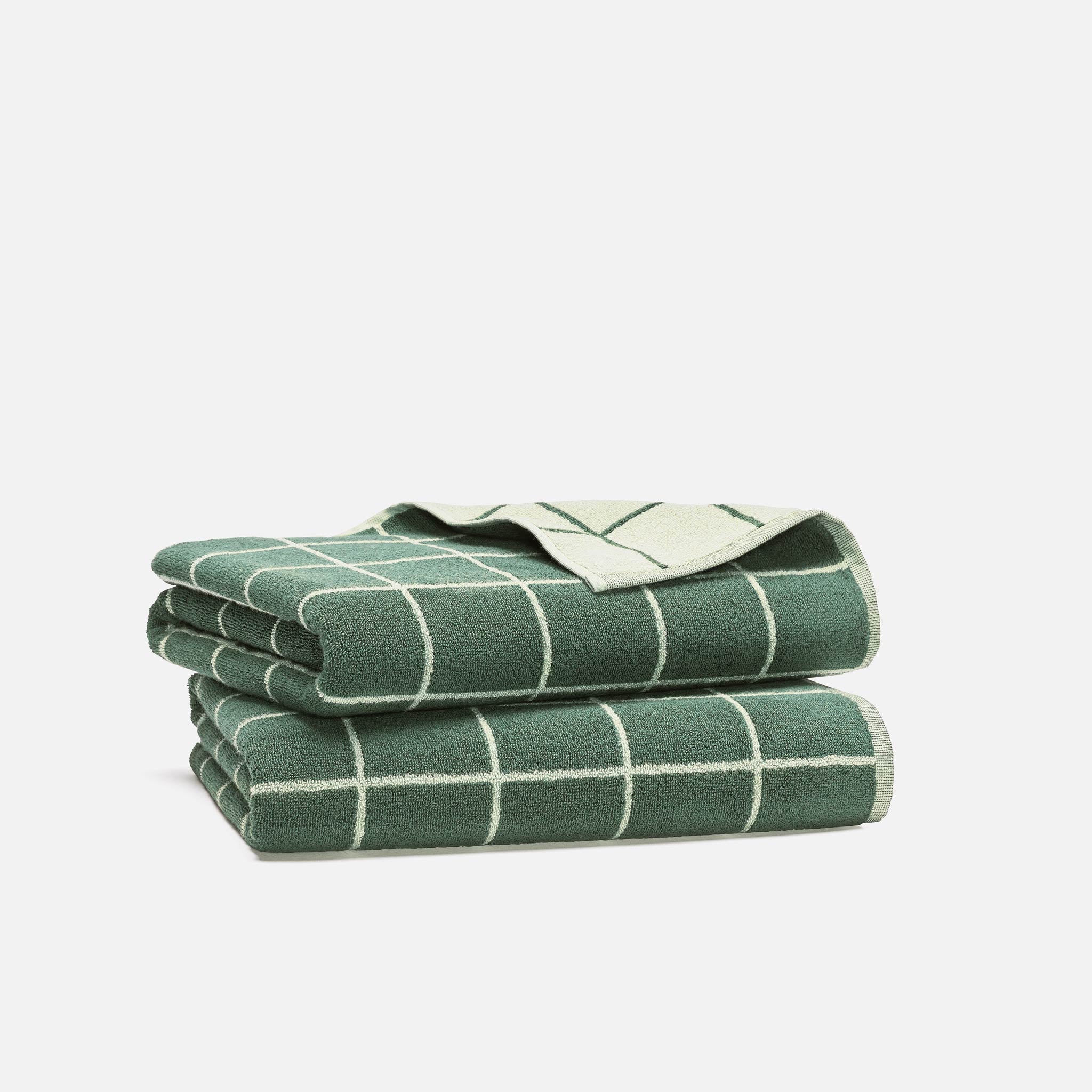 Windowpane Bath Towels Set of 2 - Last Call - Image 3