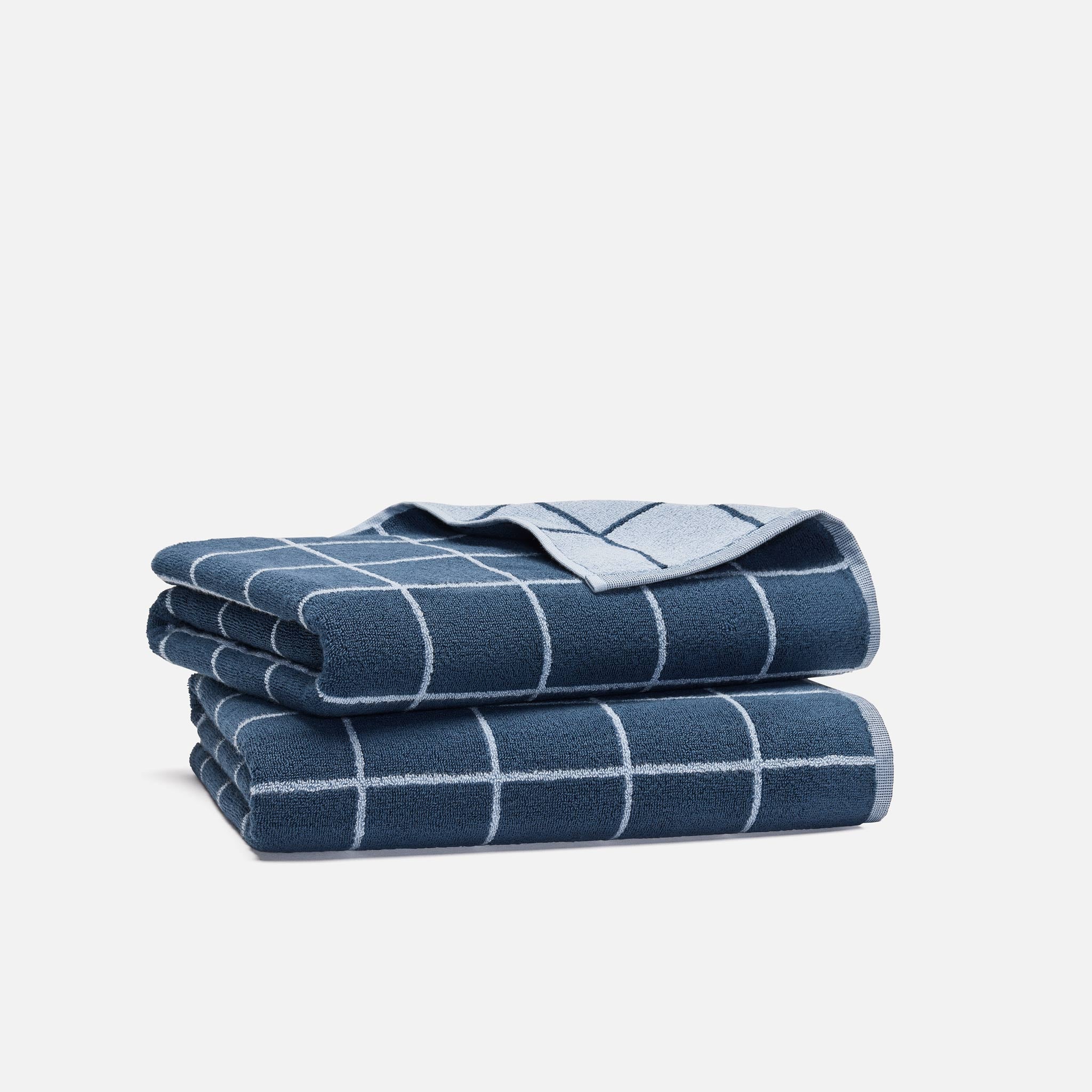 Windowpane Bath Towels Set of 2 - Last Call - Image 6